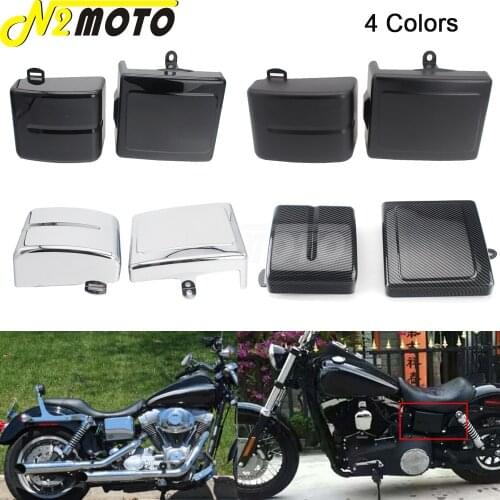 Motorcycle ABS Side Battery Cover Protector For Harley Dyna Fat Street Bob Low Rider Wide Glide Switchback FXDL FXDB 2006-2017