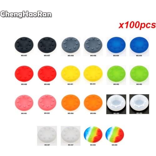 ChengHaoRan 100pcs Thumb Stick Grips Caps For PS5 PS4 Pro Slim PS3 Silicone Analog Joystick Cover For Xbox One/360 Accessories