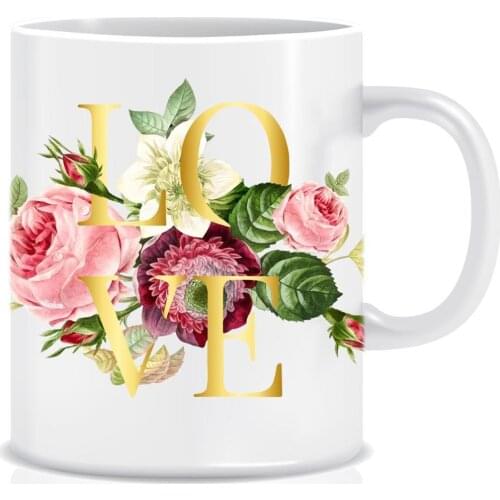 Custog Porcelain Mug Fun Design For Coffee Funny Gifts for Women and Men 12oz Customize Love