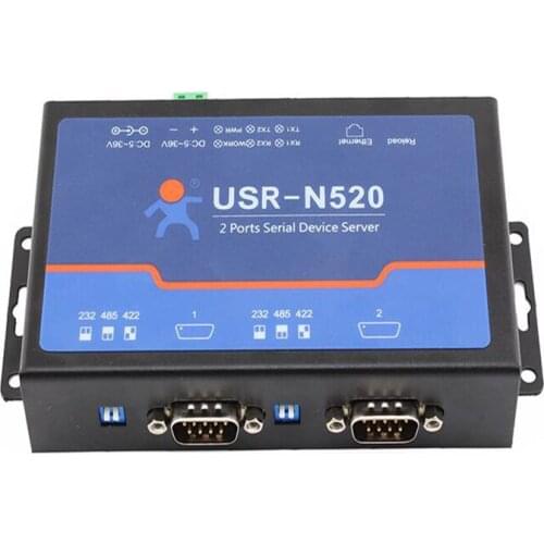 DC 5~36V & RS485 terminal power supply USR-N520 Serial Device Server-LAN Ethernet to RS232 RS485 RS422 Converter