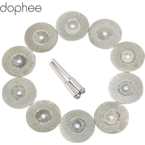Dophee MINI Diameter Sharp Diamond Cutting Tool Discs Fit Rotary Diamond Cutting Dremel Drills Tool Power Accessories 10pcs 25mm