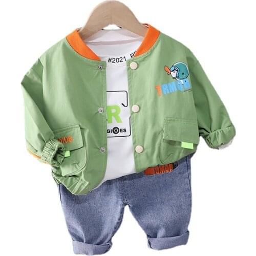 New Spring Autumn Baby Girl Clothes Fashion Children Boys Jacket T-Shirt Pants 3Pcs/Sets Toddler Casual Clothing Kids Tracksuits