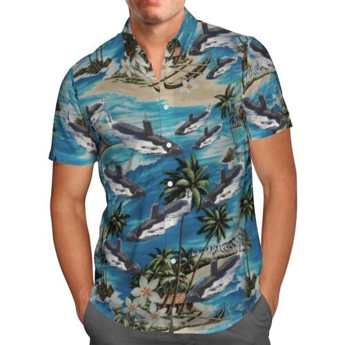 Submarine 3D Beach Hawaiian 2021 Summer Mens Shirt Short Sleeve Shirt Streetwear Oversized 5XL Camisa Social Chemise Homme-148