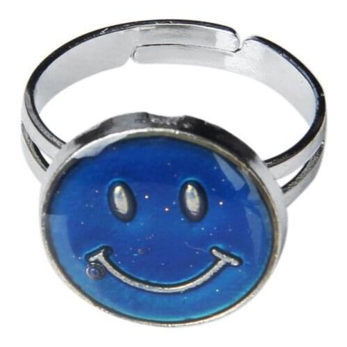Ring of mood change of color size adjustable shape of face of smile