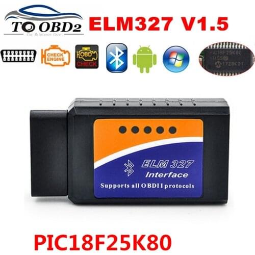 Best Price V1.5 Hardware 25K80 Chip ELM327 1.5 Bluetooth Works Android Torque ELM 327 V1.5 Supports All OBD2 Protocols