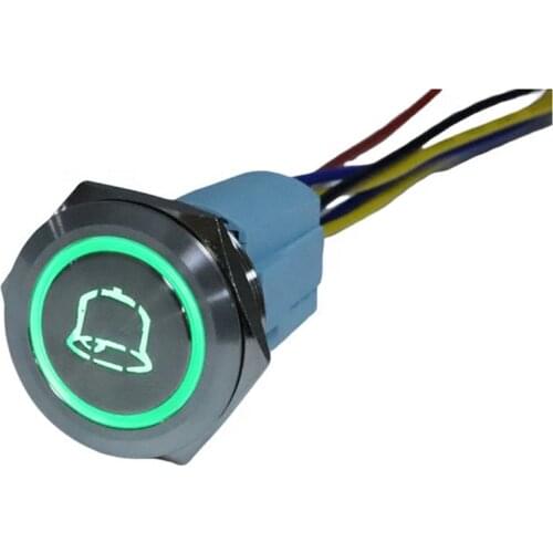 16mm metal push button switch ring lamp power symbol button Waterproof LED light self-lock self-reset button 1NO1NC