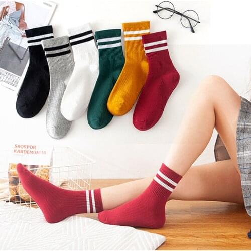 Women Girls Cotton Blend Striped Socks Soft Short Sport Casual Sock Hosiery Spring Autumn Street Campus Exposed Ankle Socks