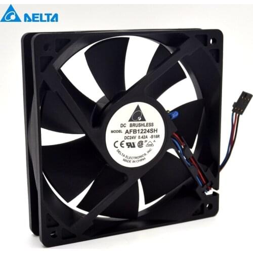 New AFB1224SH 12025 12CM 120mm 24V 0.42A wind capacity inverter cooling fan thermostat for Delta 120*120*25mm