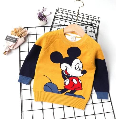 Fall Clothes for Toddler Girls Knite Kids Sweaters Mickey Mouse Warm Boys Tops Winter Little Childrens Outfits Teen Clothes