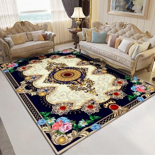 Luxurious European Home Carpet Vintage Persian Carpets for Living Room Bedroom Area Rugs Absorbent Boho Morocco Ethnic Floor Mat