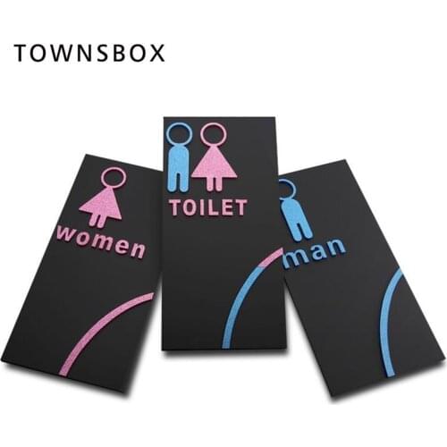 Plate Signage Acrylic Custom Letter Toilet Sign Door Wc Wall Sign Sticker Washroom Man Women Indicator Tag Guide Signage Boards