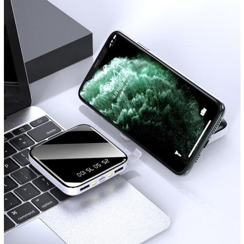 Mini Mirror Screen External Battery Power Bank 10000mAh Portable Ultra thin Powerbank 4800mAh Poverbank For smart Phone