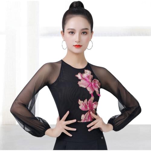 Excellent Quality Latin Dance leatord Female Sexy Performance Dancing top Ballroom Cha Cha Samba Practice Dance Clothes