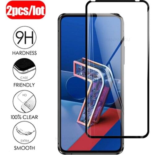2Pcs Protective Tempered Glass on For Asus Zenfone 7 Pro ZS671KS ZS670KS 6.67" Full Cover Screen Protector Glass Film