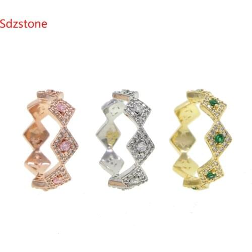 Anillos Women Rings 2021 New Delicate Rose Color Jewelry Small Midi Turkish Evil Eye Micro Pave Cz Zirconia Simple Dainty Ring