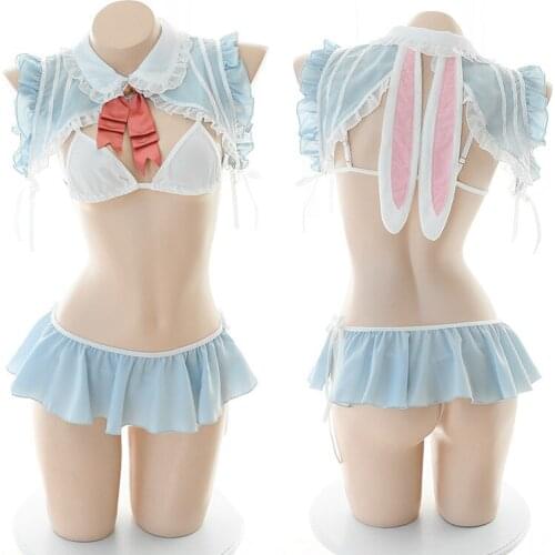 Bunny Suit Halloween Costumes For Women Sexy Bunny Girl Erotic Maid Cosplay Schoolgirl Costume Role Play Maidservant Sex Skirt