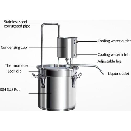 12L Moonshine home water distiller family brewing machine distillation brandy whiskey extraction hydrolate