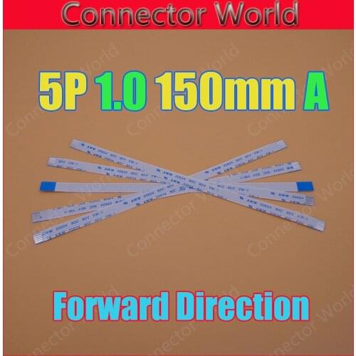 2-500pcs/lot 5pin New FFC FPC flat flexible cable 1.0mm pitch 5 pin A Forward Length 150mm Width 6mm 5p Ribbon Flex Cable