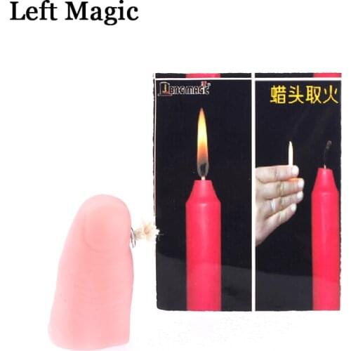 2 Pcs Flaming Thumb Tip Fire Magic Trick Candle Lite Flame Moving Street Magic Porps Illusion Mentalism Accessories G8135