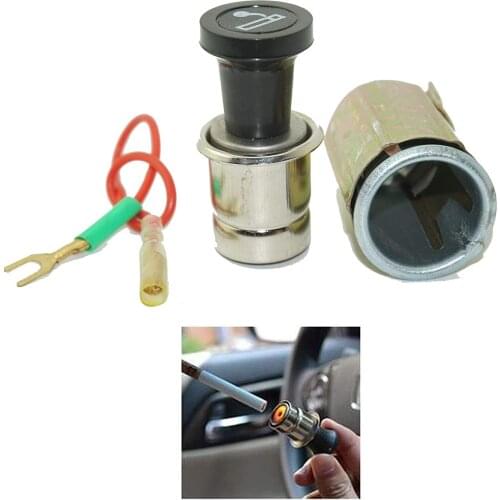 Car Auto Cigarette Lighter Replacement Power Plug & Socket Assembly Set/Auto Cigarette Lighter - Anodized Aluminum, DC 12-Volt U