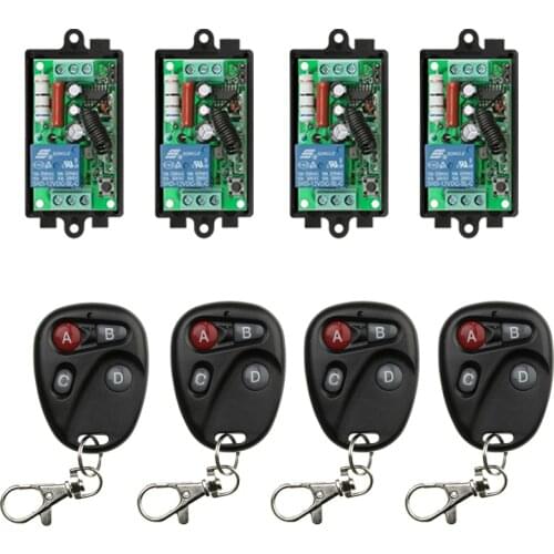 AC 220 V 1CH 10A Relay RF Wireless Remote Control Switch Wireless Light Switch Receiver + Transmitter Garage Doors shutters