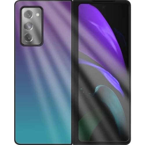 Z Fold 2 Funda Case for Samsung Galaxy Z Fold 2 Case Luxury Gradient Tempered Glass Shell Coque Phone Case Cover Capa Z Fold 2
