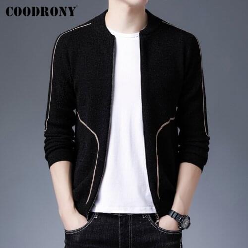 COODRONY Brand Autumn Winter New Arrival Streetwear Fashion Striped Cardigan Men Clothes Warm Knitwear Sweater Coat Jacket C2121