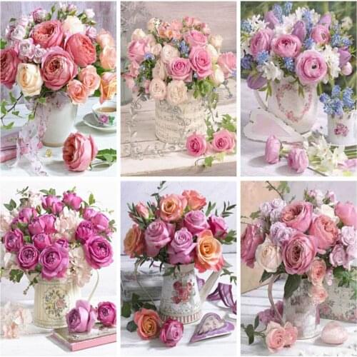 EverShine Diamond Painting Flower Decor For Home Diamond Embroidery Full Square Floral Cross Stitch Rose Handmade Hobby Gift