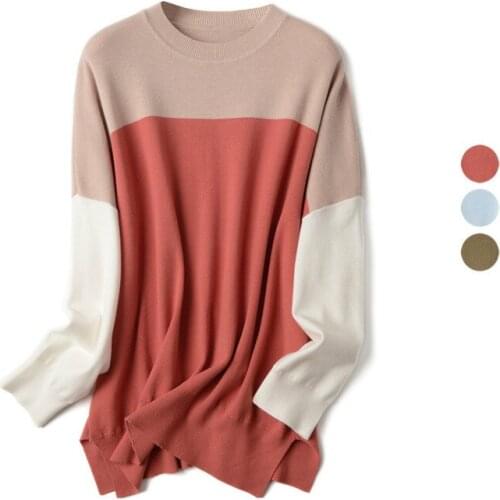 European and American new style best-selling high-quality thin color contrast sweaters fashion outdoor casual womens sweaters