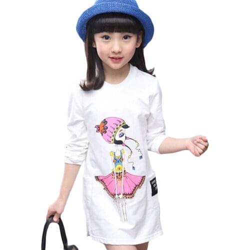 Girls Long Sleeves T-Shirts Spring Autumn Clothing Girls Teen Clothing Teenage Girls Clothes For 6 8 10 12 14 Year
