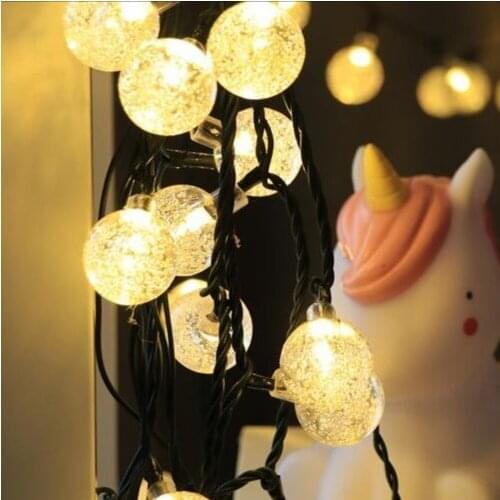 LED color lights 50 lights 7 meters long bubble ball solar lights string Garden Garden Party Decoration Christmas string lights