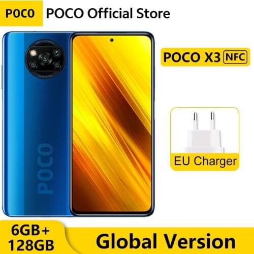 Global Version POCO X3 NFC 6GB RAM 128GB ROM Mobile Phone Snapdragon 732G Octa Core 6.67" DotDisplay 64MP Quad Camera