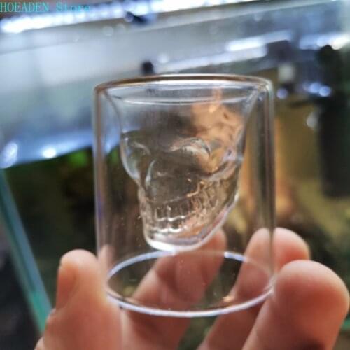Skull Head Shot Glass Crystal Wine Cup Transparent Beer Steins Halloween Gift