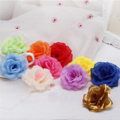 Artificial Silk Roses Head 8cm Diameter Home Decoration Wedding Party DIY Tracery Wall Collage Decorative Artificial Flowers