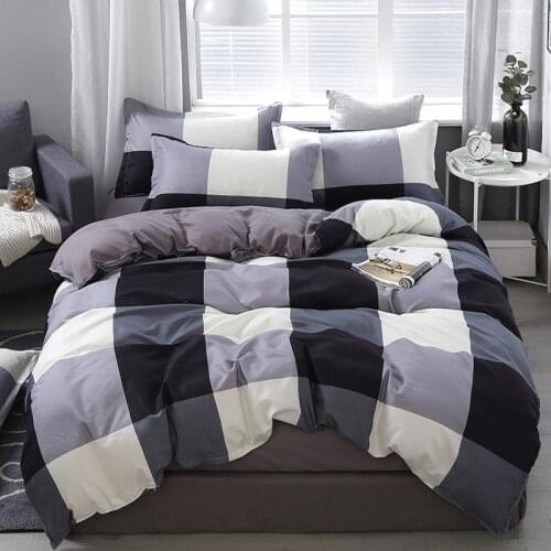 58 3/4pcs Bedding set Plaid Grid Soft Home duvet cover set Avocado Twin Full Queen King Size Quilt cover Bed Sheet Pillowcases
