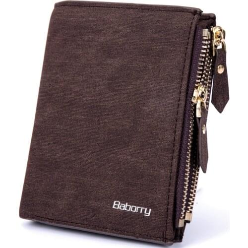 New RFID Blocking Protection Anti-Theft Scan Men Male PU Leather Biflod Short Wallet Zipper Coin Case Pouch Casual Money Bag Pur