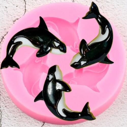 Killer Whale Silicone Molds Chocolate Candy DIY Craft Jewelry Resin Mold Baby Party Cupcake Topper Fondant Cake Decorating Tools