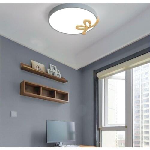 Round LED Ceiling Lights for Living Room Indoor Lighting Home Metallic Luster Butterflies Design Dimmable Mounted 110V 220V