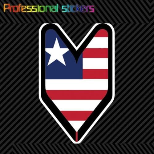 Liberian Driver Badge Sticker Die Cut Decal Wakaba Leaf Soshinoya Liberia LBR LR Stickers for Motos, Cars, Laptops, Phone