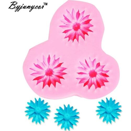 M123-new Daisy Epoxy Epoxy UV Resin Silicone Mold Rose Flower 3D Fondant Chocolate Molds Cake Decorating Tools Cake 6.3*6.3*1cm
