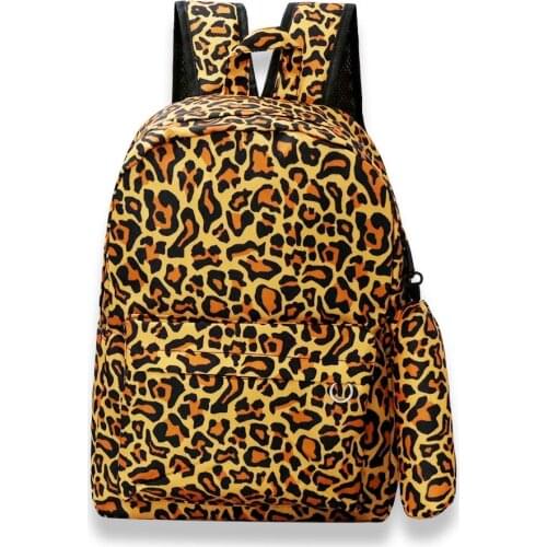 2021 Fashion Female Backpack Leopard Print Dual-Straps Woman Travel Large Capacity Girl School Shoulder Bag Mochila Mujer