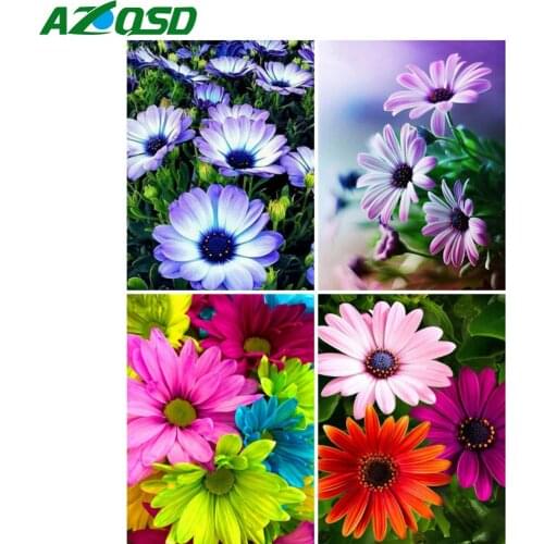 AZQSD Full Square/Round Drill 5D Diy Diamond Painting Daisy Diamond Embroidery Flower Cross Stitch Kits Home Decor Art
