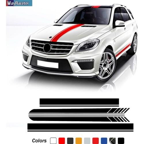 Door Side Stripes Skirt Sticker Car Hood Trunk Body Kit Decal For Mercedes Benz ML Class W163 W164 W166 ML63 AMG ML320 ML350