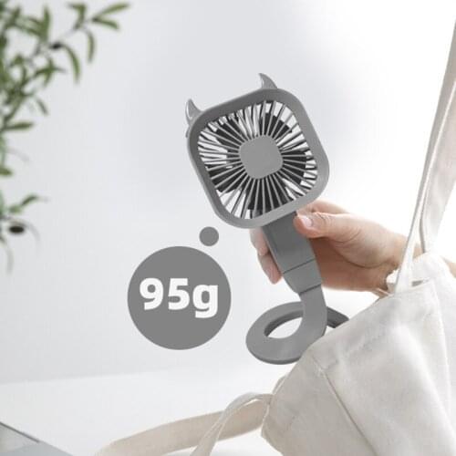 USB Desktop Hanging Winding Fan Portable Clip Fan Mini Wearable Watch Fan Portable Fan 3 Speeds Powerful Airflow