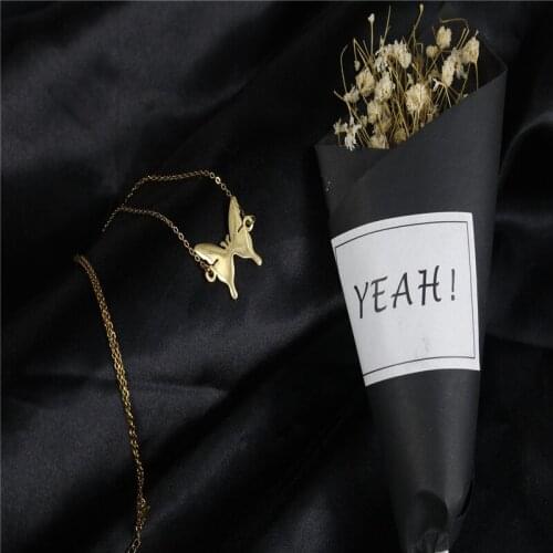 Stainless Steel 18K Real Gold Necklace Butterfly Necklace Lady Boho Pendant Necklace Jewelry Gift