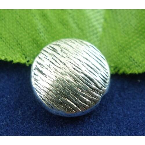 Doreen Box hot- 30PCs Silver Color Flat Round Spacers Beads 10mm (B02025)