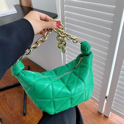 Luxury Designer Thread Lattice Gold Chain Handbags Purse Women Shoulder Bags 2021 New Fashion Hobos Ladies Casual Totes Qualited