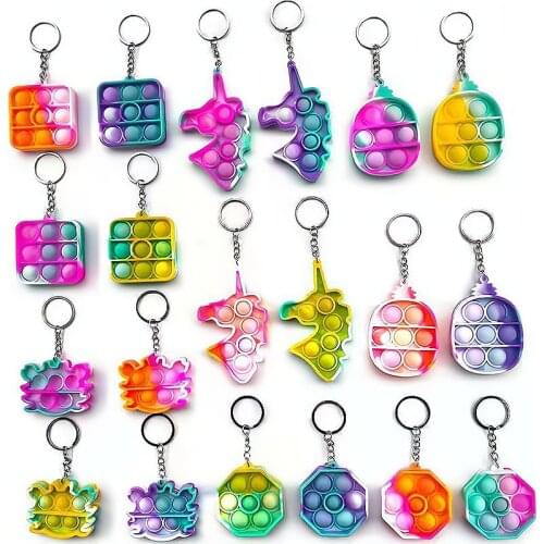 Random 10pcs Surprise Decompression Toy Keychain Pop Its Adult Children Antistress Set Antistress Toys Fidget Calendar поп ит