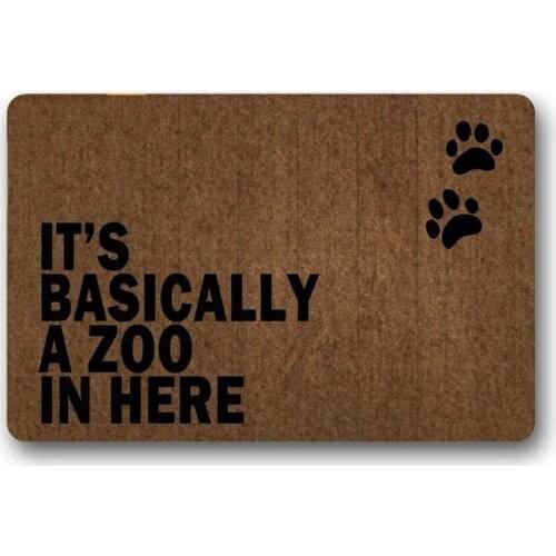 Funny Doormat Its Basically A Zoo in Here Door Mat Floor Mat Inside/Outside Rubber Mat Rug Home Decor