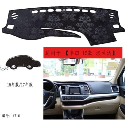TOMMIA For Toyota Highlander 15-17 Dashboard Pad Cover Dash Mat Anti-Sun Velvet Instrument